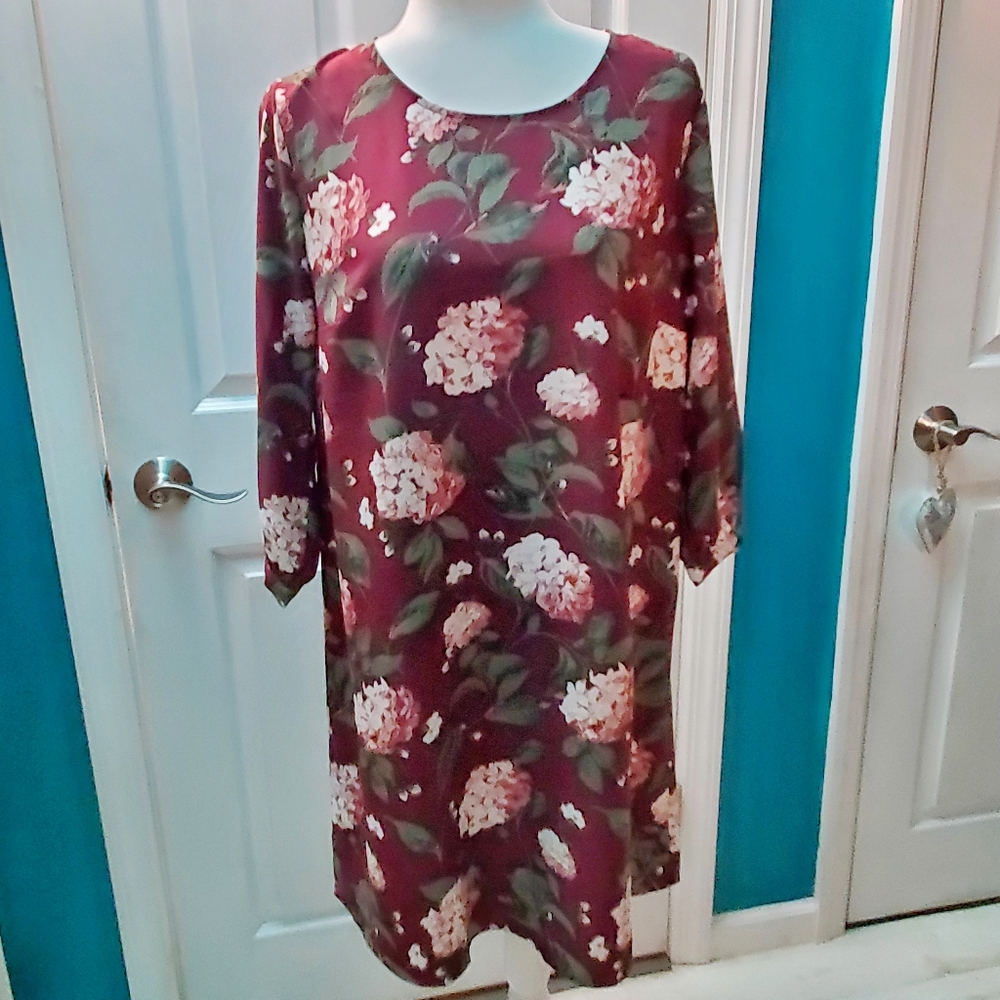 Loft Dress Medium Burgundy Maroon